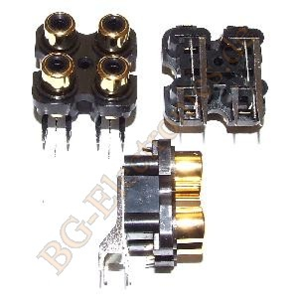 4x Cinch Connector gold-plated black